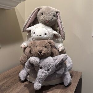 Pottery Barn Kids animal stacker stuffed tower elephant, bear, lamb, bunny
